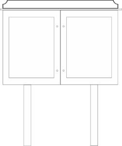 2dr oak outline church notice board 2 door oak